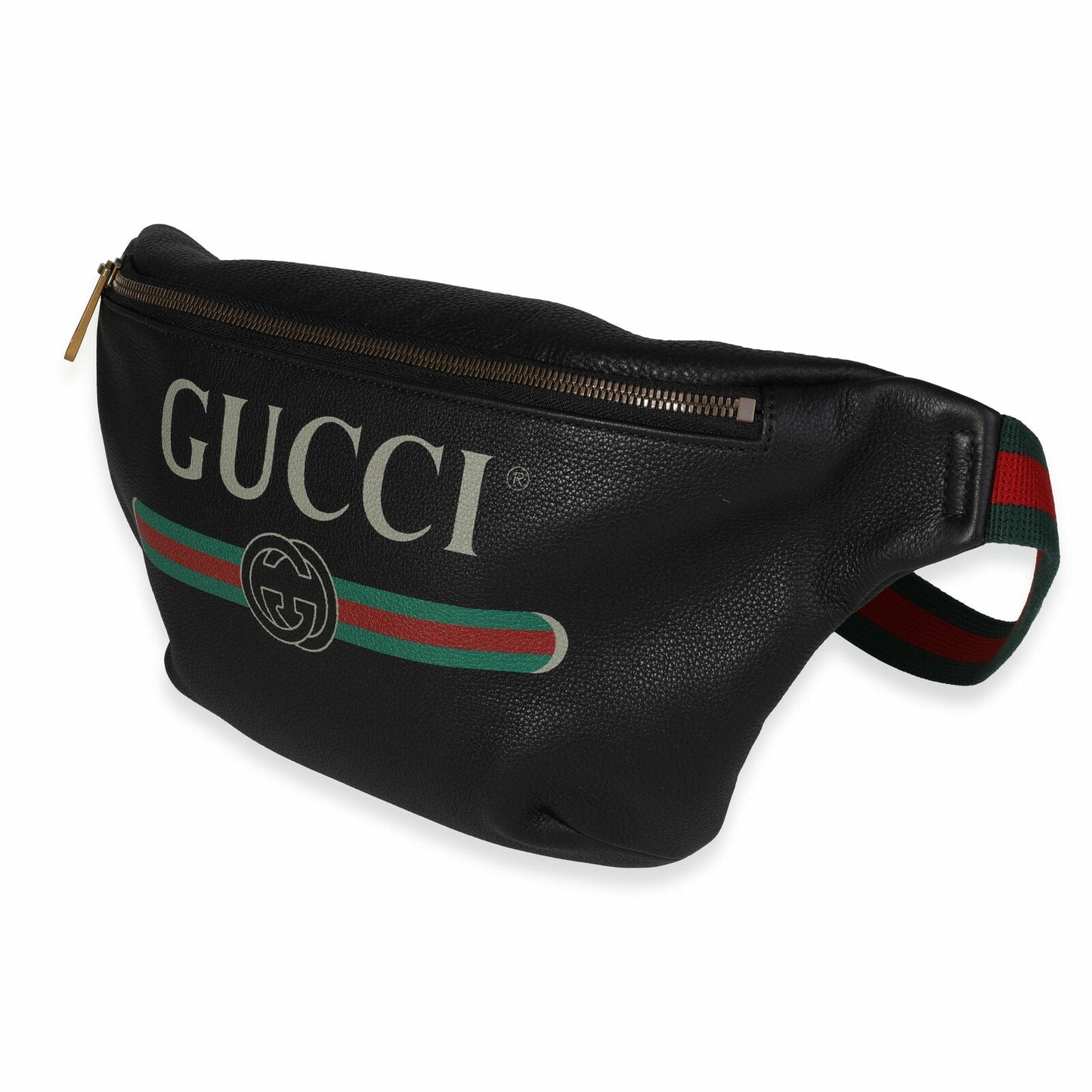 GUCCI GRAINED CALFSKIN LOGO BELT BAG