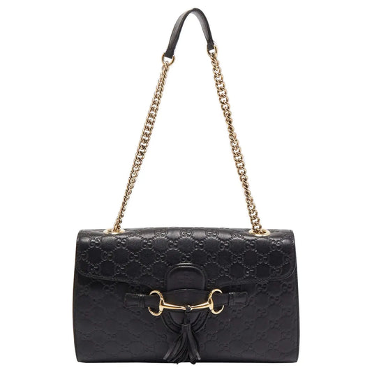 GUCCI GUCCISSIMA EMILY LEATHER SHOULDER BAG