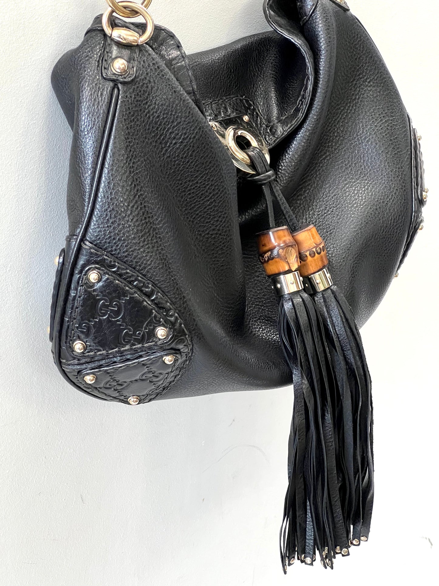 GUCCI INDY MEDIUM LEATHER HOBO BAG