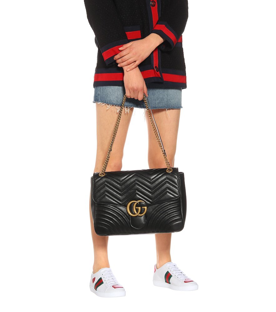 GUCCI GG Large Marmont Matelasse Shoulder Bag