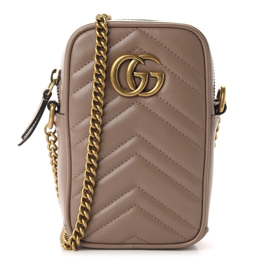 GUCCI Matelasse Mini GG Marmont Crossbody Bag