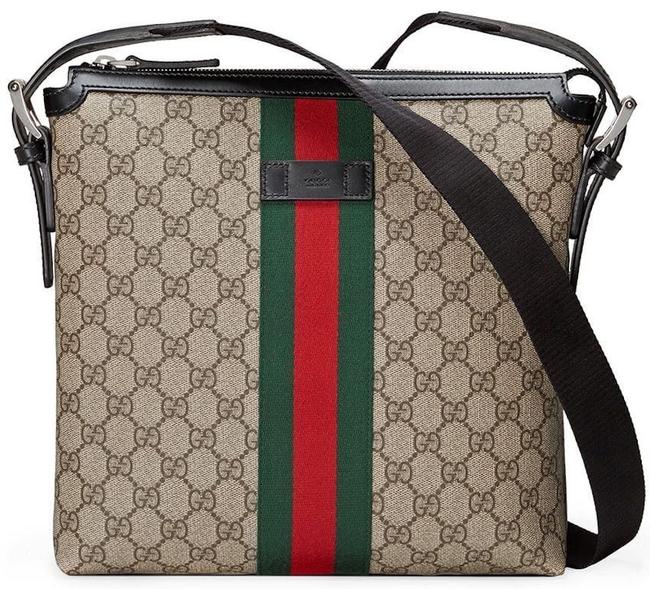 GUCCI GG Supreme Canvas Web Flat Messenger Bag