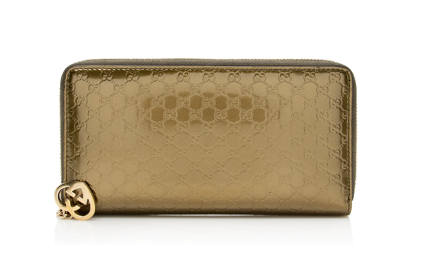 GUCCI METALLIC MICROGUCCISSIMA ZIP AROUND WALLET