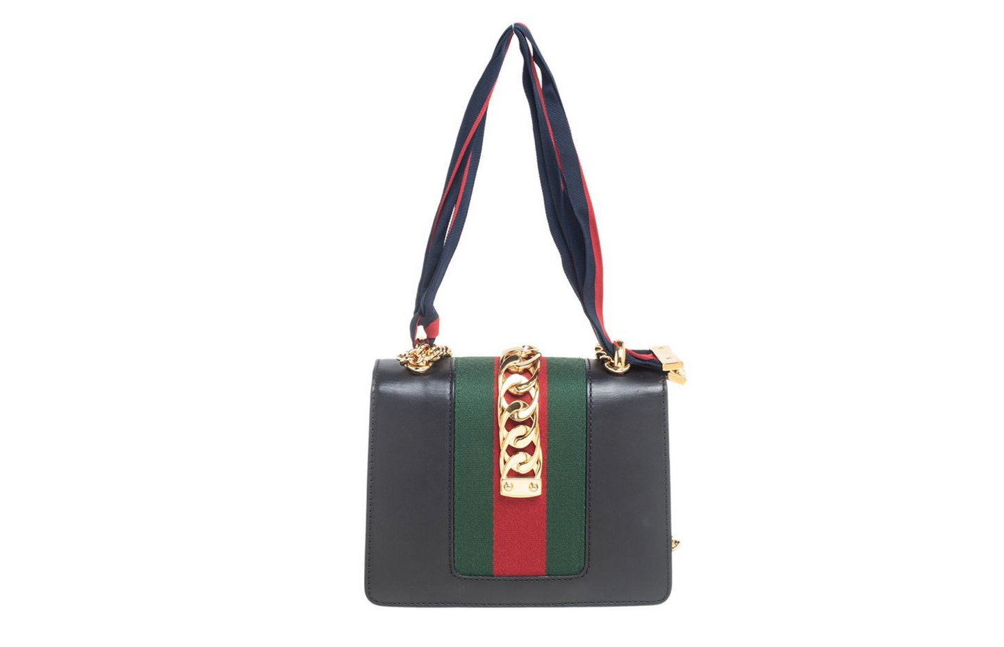 GUCCI MINI LEATHER SYLVIE CHAIN LEATHER CROSSBODY BAG
