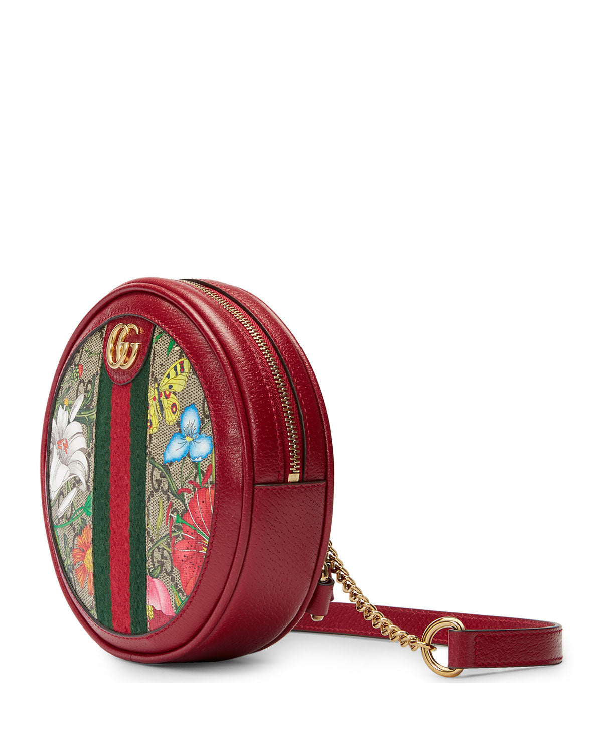 Gucci Ophidia Mini Round GG Flora Chain-Strap Backpack