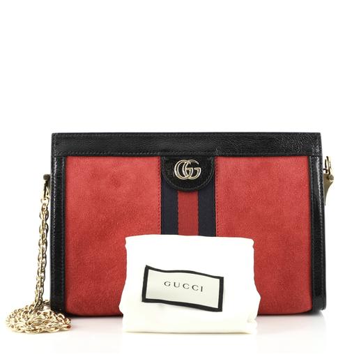 GUCCI Ophidia Chain Shoulder Bag Suede