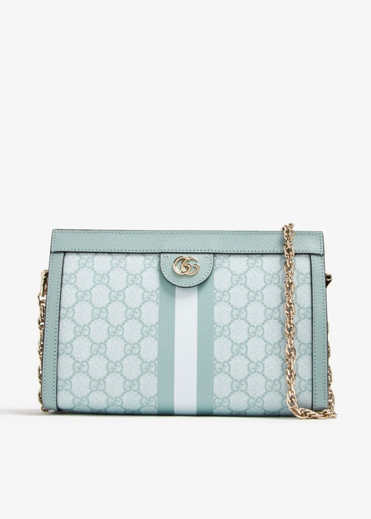 GUCCI GG SUPREME OPHIDIA SMALL SHOULDER CHAIN BAG IN BLUE HOTSELL