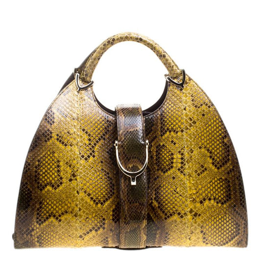 GUCCI Python Stirrup Top Handle Bag