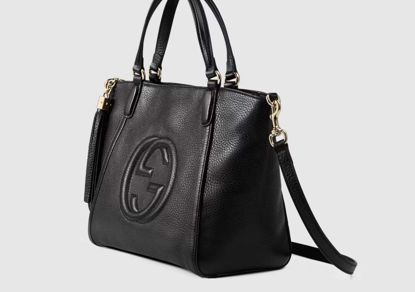 GUCCI PEBBLED LEATHER TOP HANDLE SOHO BAG