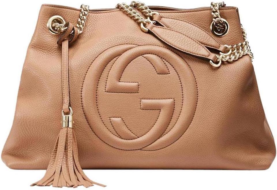 GUCCI PEBBLED CALFSKIN MEDIUM SOHO CHAIN SHOULDER BAG