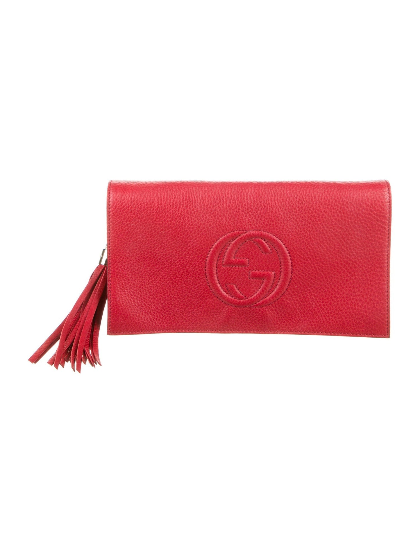 Gucci Soho Leather Envelope Clutch With Tassel