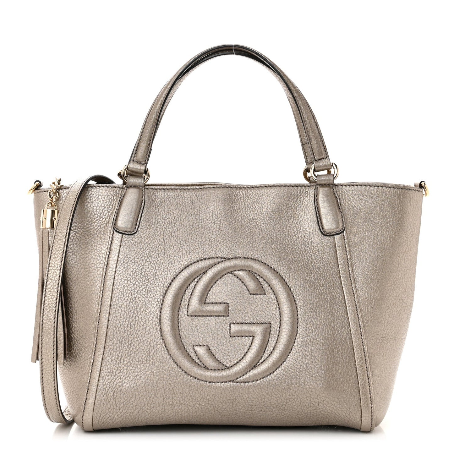 GUCCI SOHO CONVERTIBLE CALFSKIN LEATHER SMALL TOP HANDLE BAG