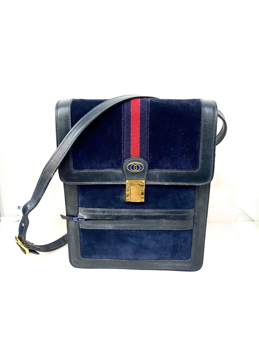 GUCCI VINTAGE WEB CROSSBODY MESSENGER BAG