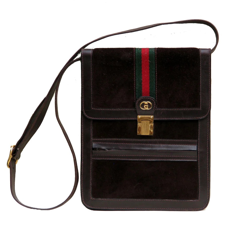 GUCCI VINTAGE WEB CROSSBODY MESSENGER BAG