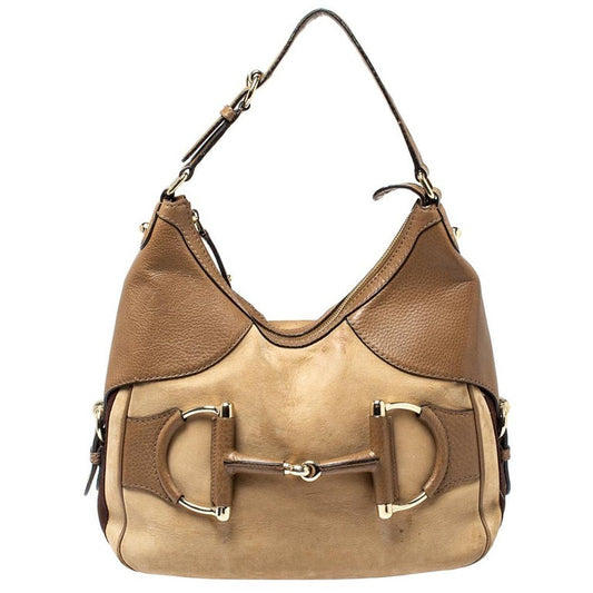 GUCCI HORSEBIT HERITAGE LEATHER HOBO BAG