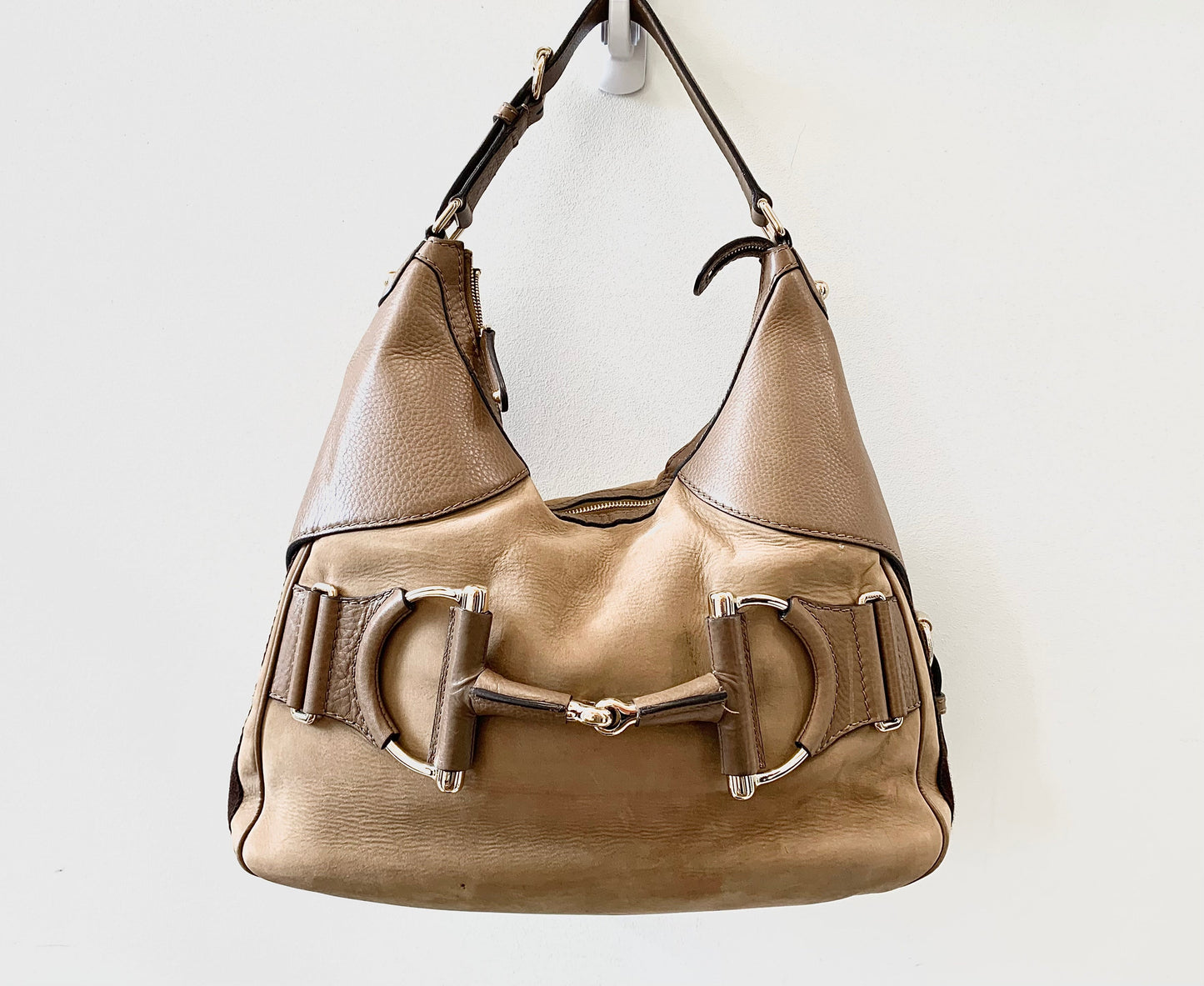 GUCCI HORSEBIT HERITAGE LEATHER HOBO BAG