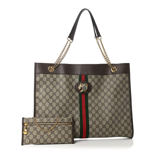 GUCCI GG SUPREME MONOGRAM RAJAH CHAIN TOTE