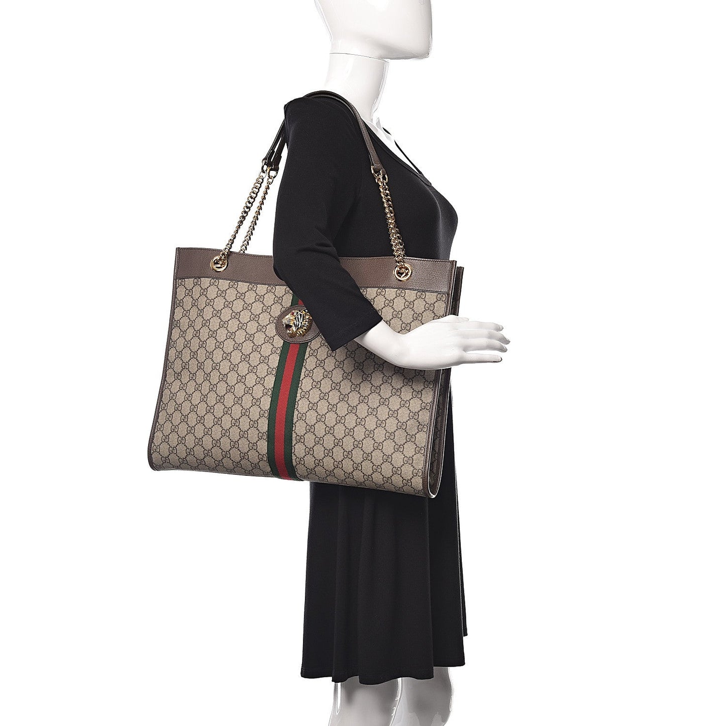 GUCCI GG SUPREME MONOGRAM RAJAH CHAIN TOTE