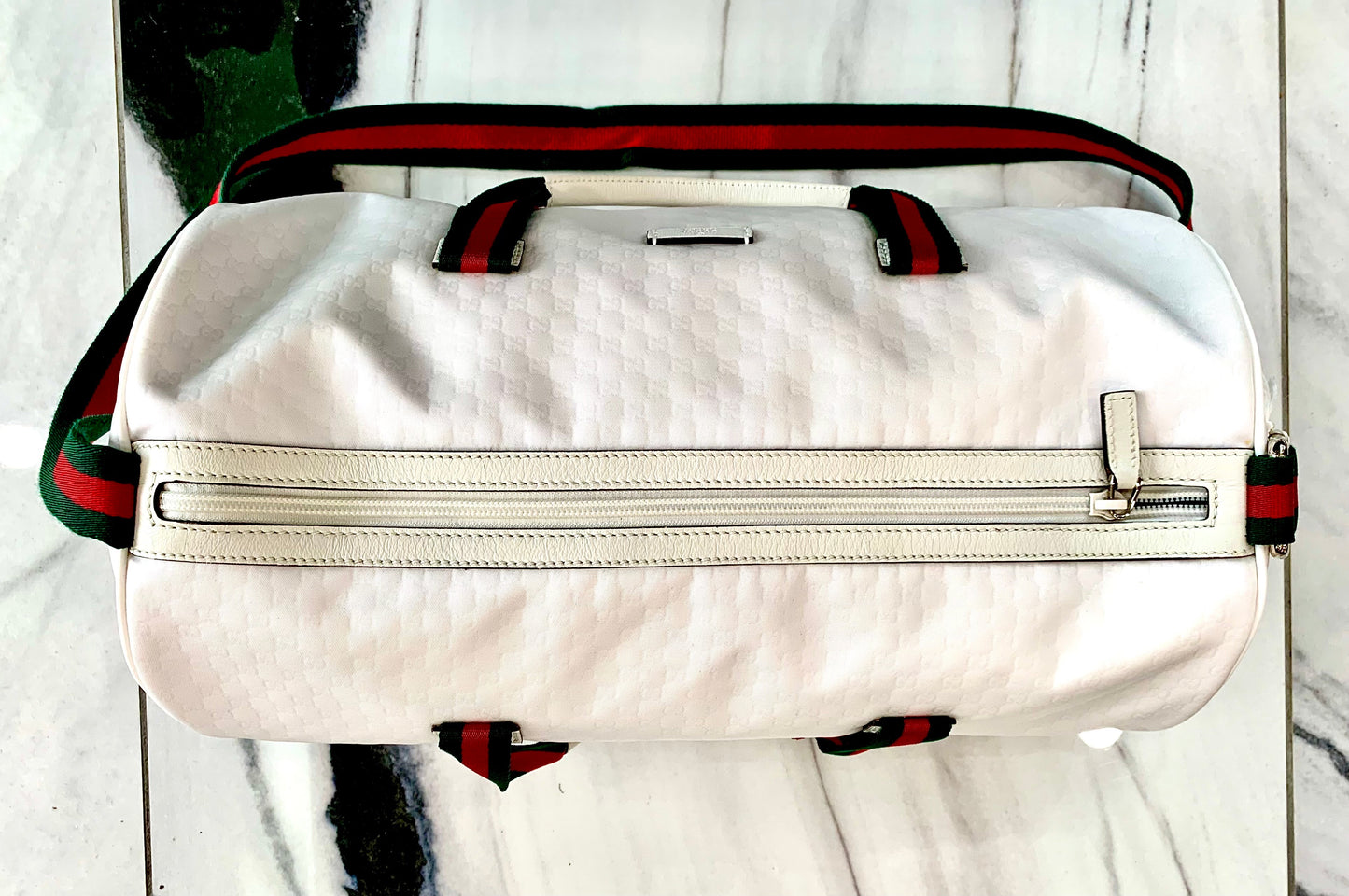 GUCCI MICRO GG WEB NYLON DUFFEL BAG