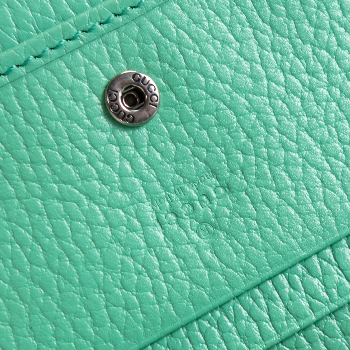 GUCCI Top Handle Card Case on Chain - Seafoam Green