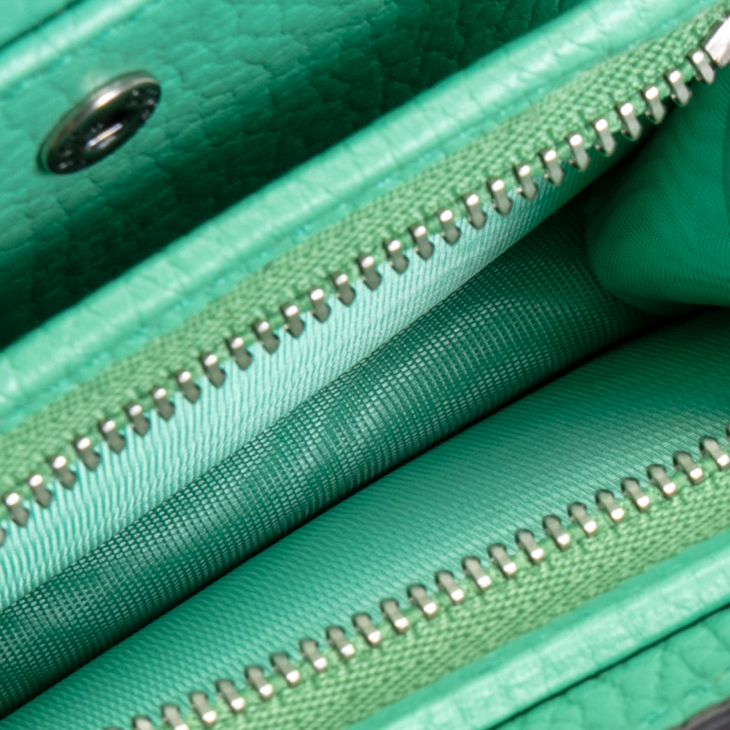 GUCCI Top Handle Card Case on Chain - Seafoam Green