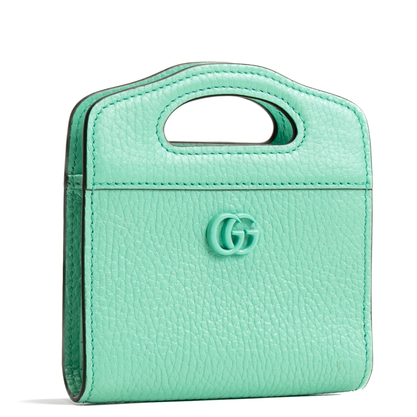 GUCCI Top Handle Card Case on Chain - Seafoam Green