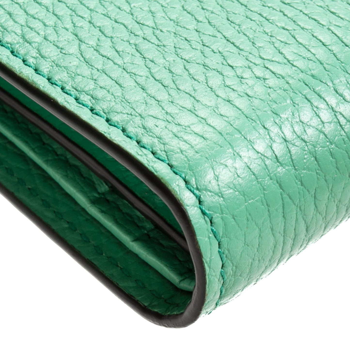 GUCCI Top Handle Card Case on Chain - Seafoam Green