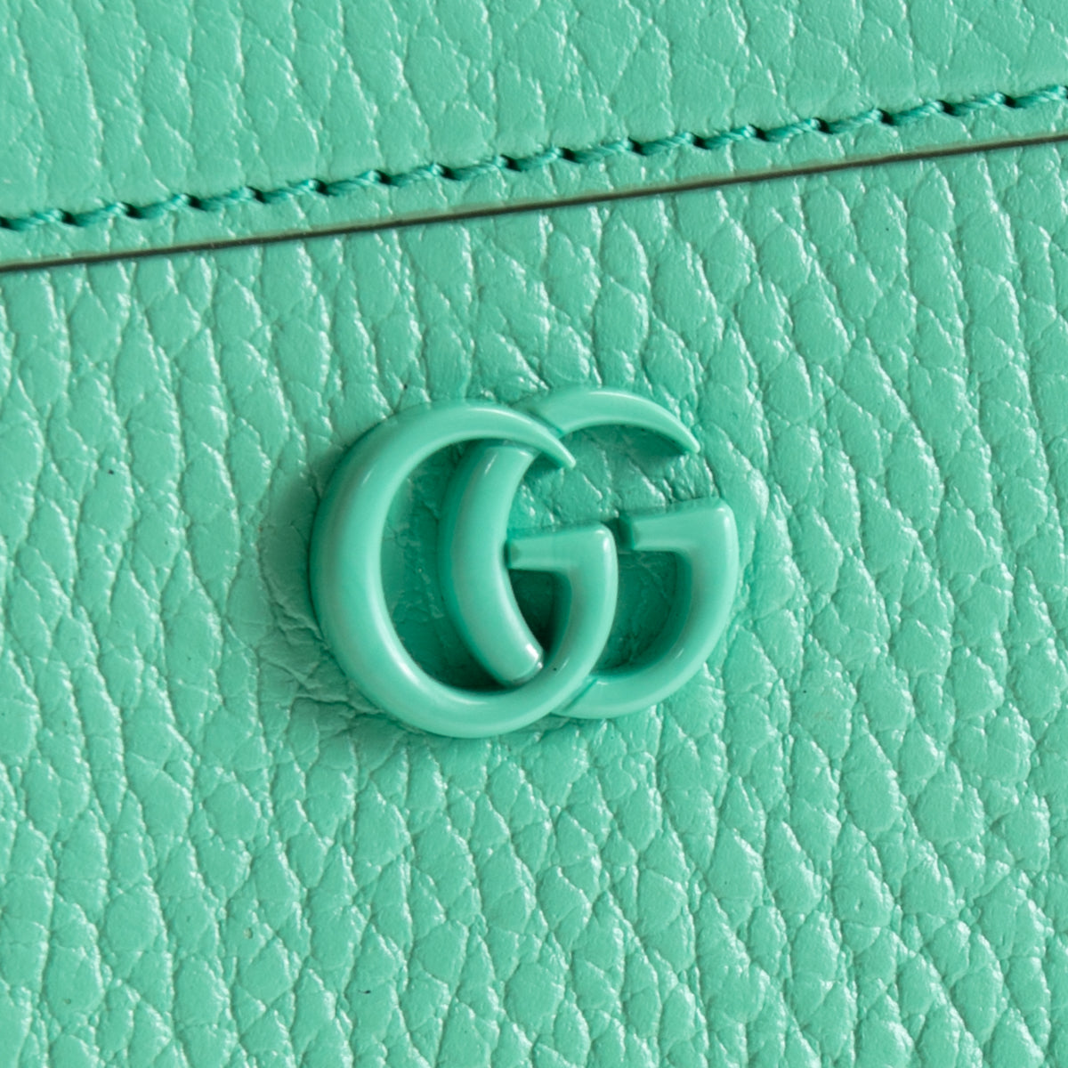 GUCCI Top Handle Card Case on Chain - Seafoam Green