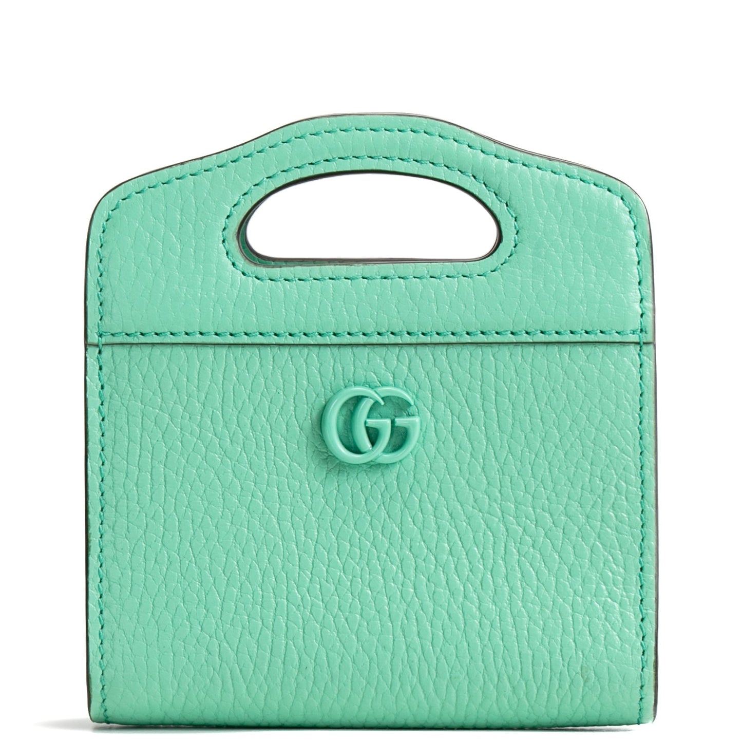 GUCCI Top Handle Card Case on Chain - Seafoam Green