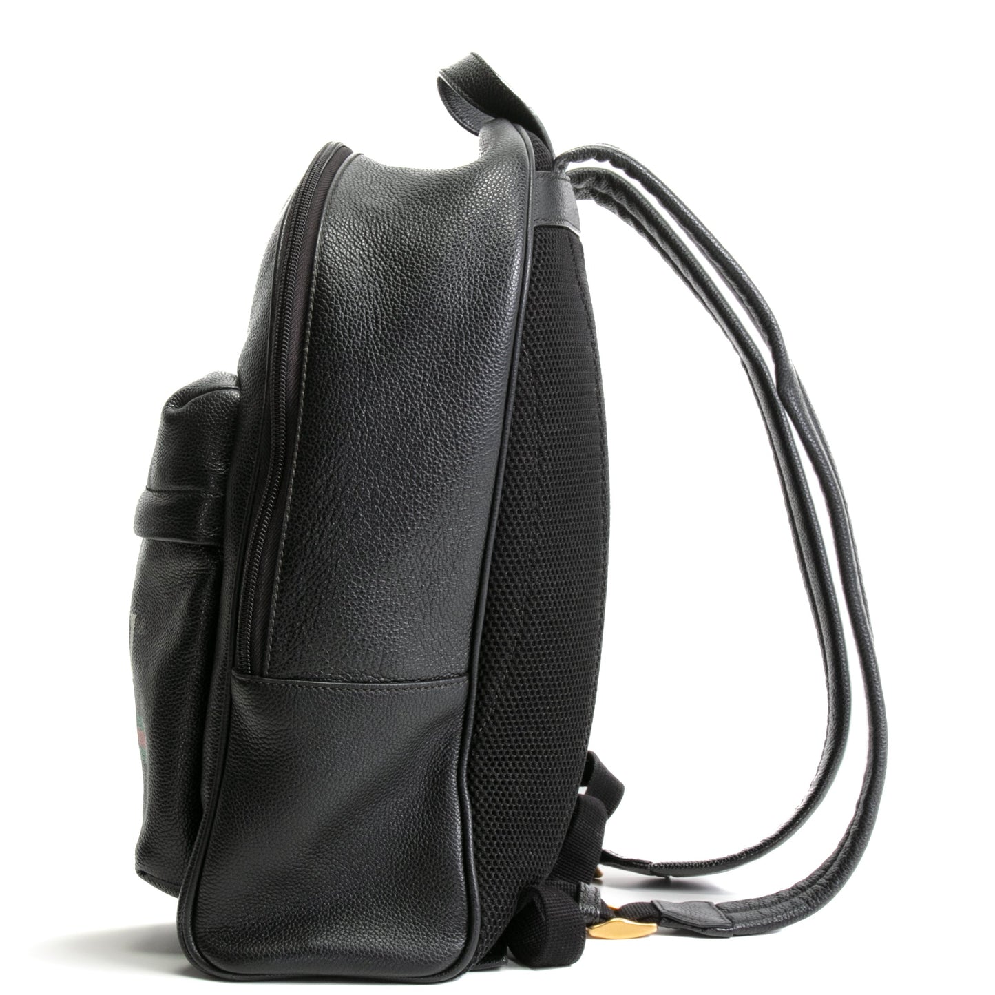 GUCCI Logo Front Pocket Printed Leather Backpack- Black