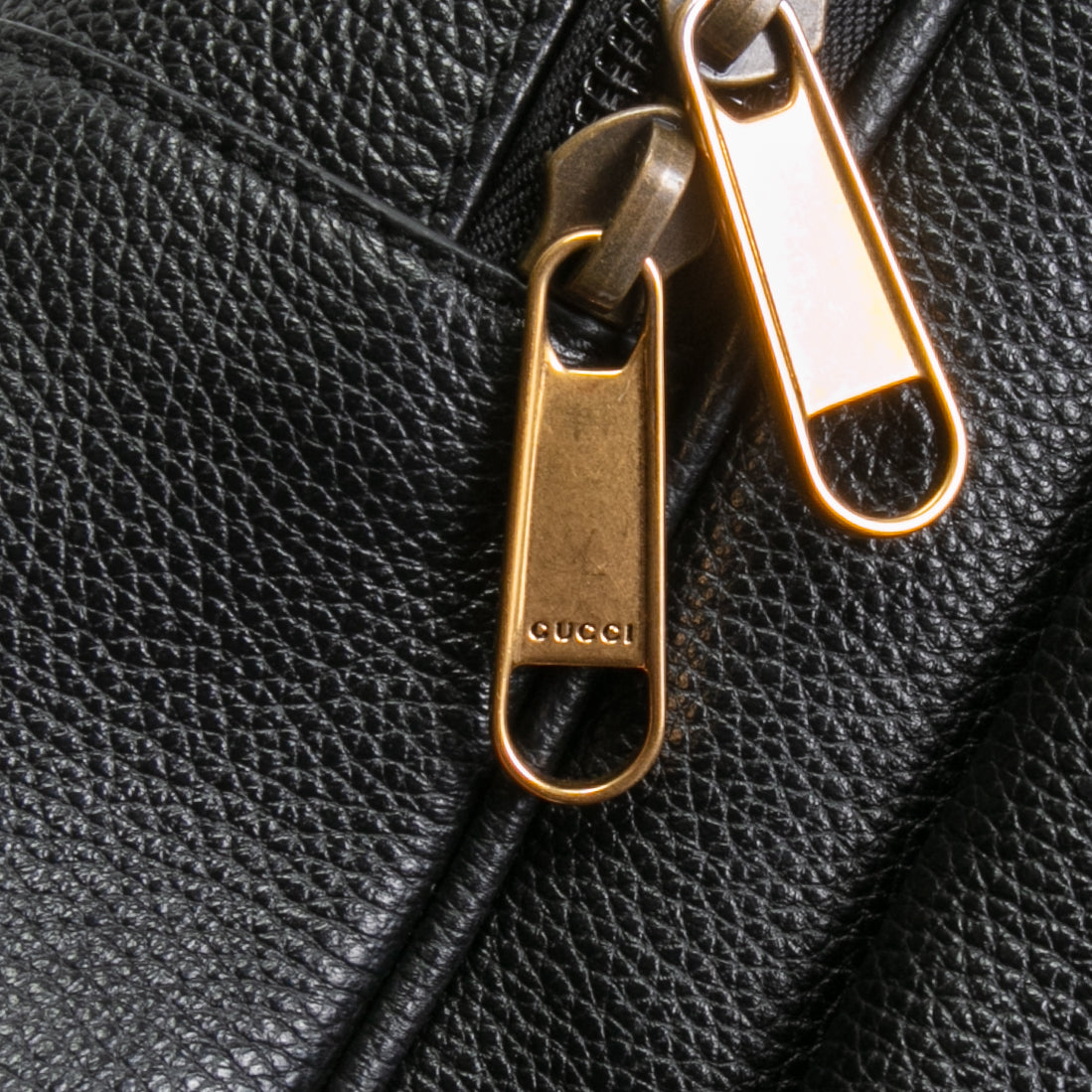 GUCCI Logo Front Pocket Printed Leather Backpack- Black