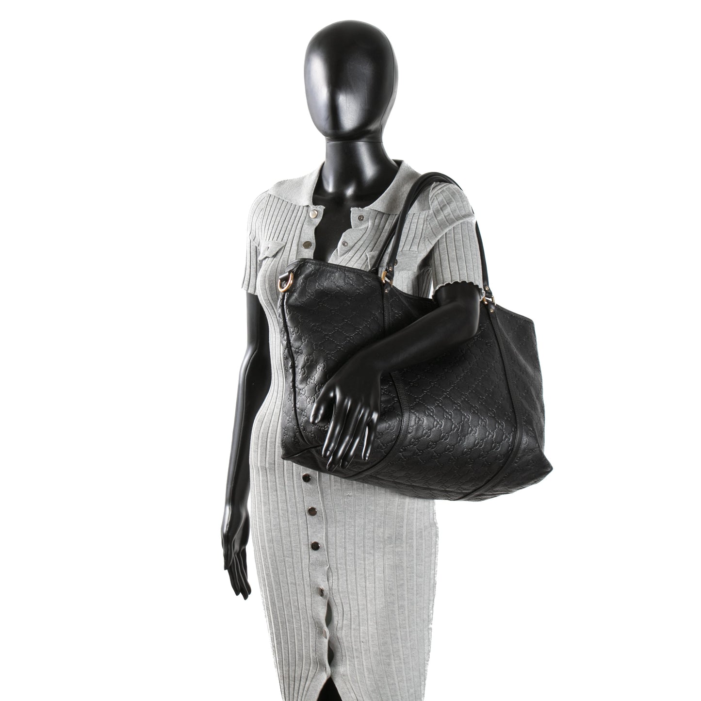 GUCCI  Guccissima Large Vitello Tender Joy Tote Black -  OUTLET FINAL SALE