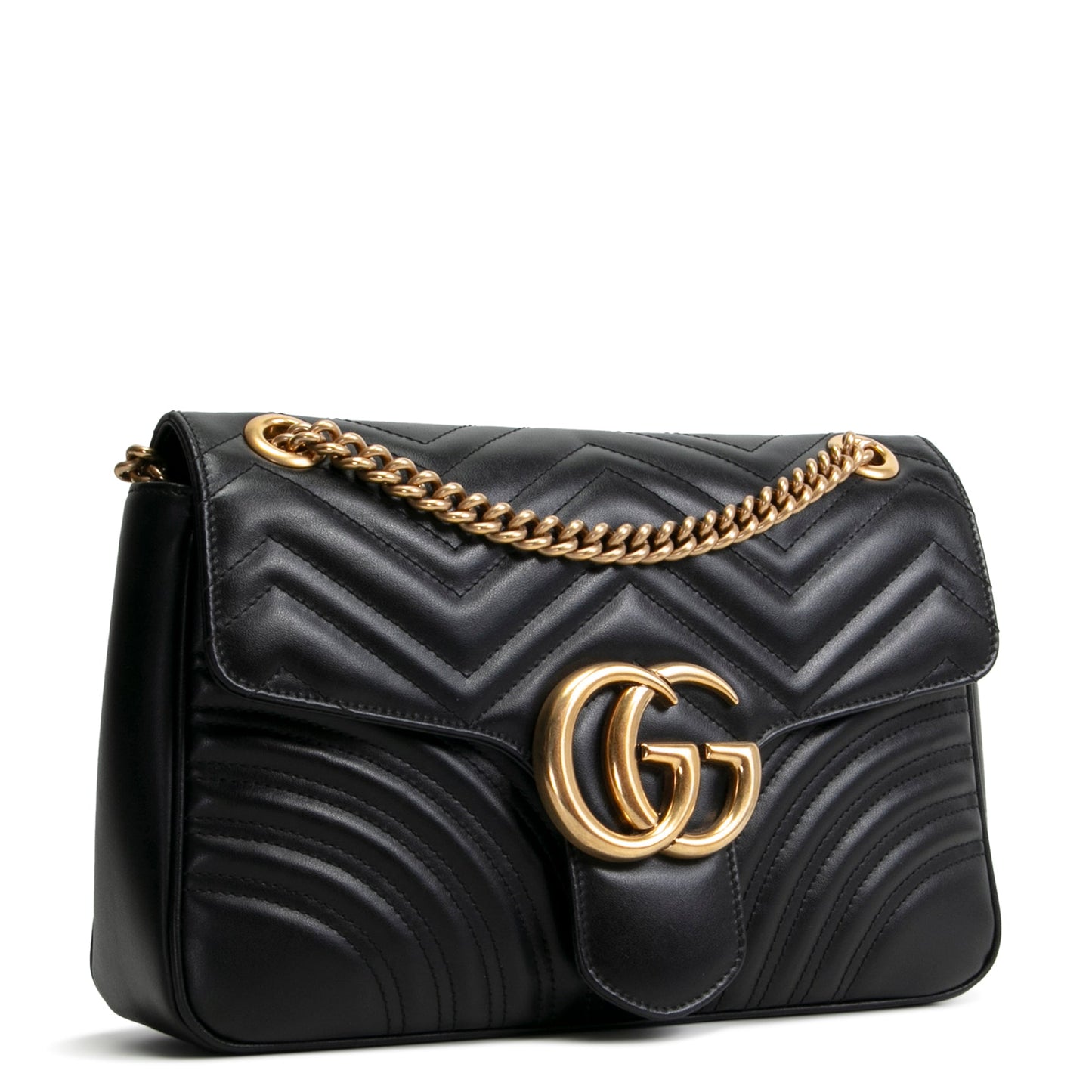 GUCCI GG Marmont Large Shoulder Bag - Black
