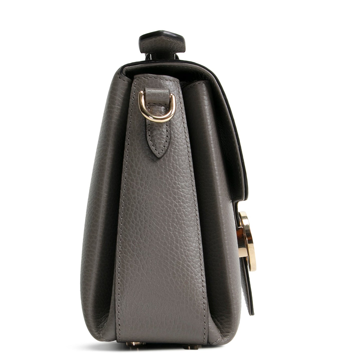 GUCCI Dollar Calfskin Small Interlocking G Top Handle Bag- Grey