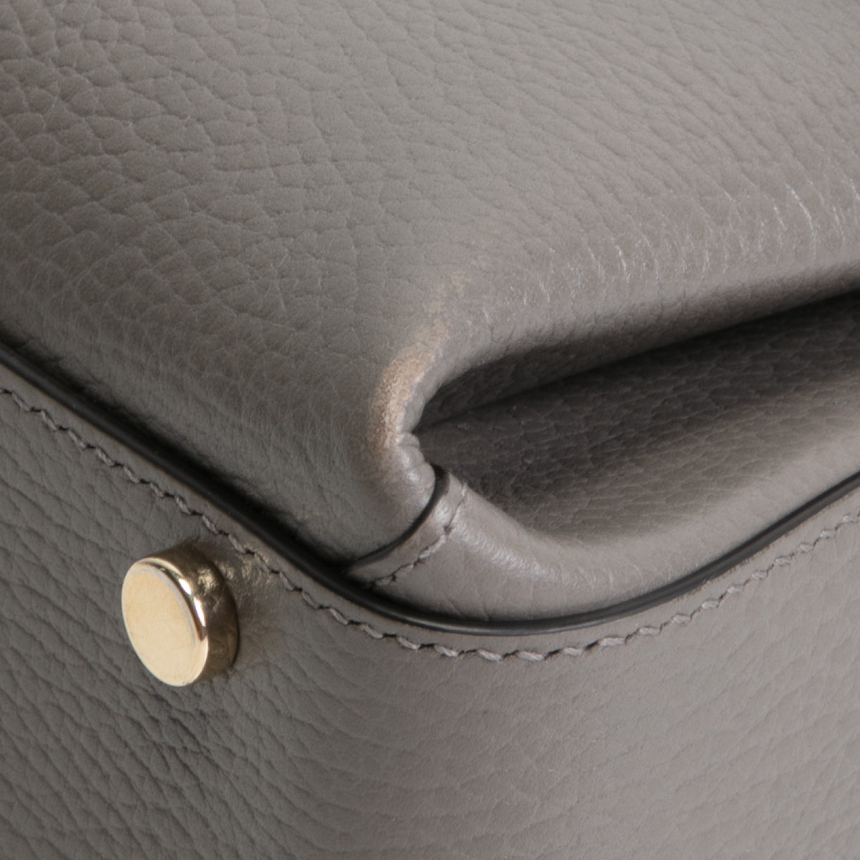 GUCCI Dollar Calfskin Small Interlocking G Top Handle Bag- Grey