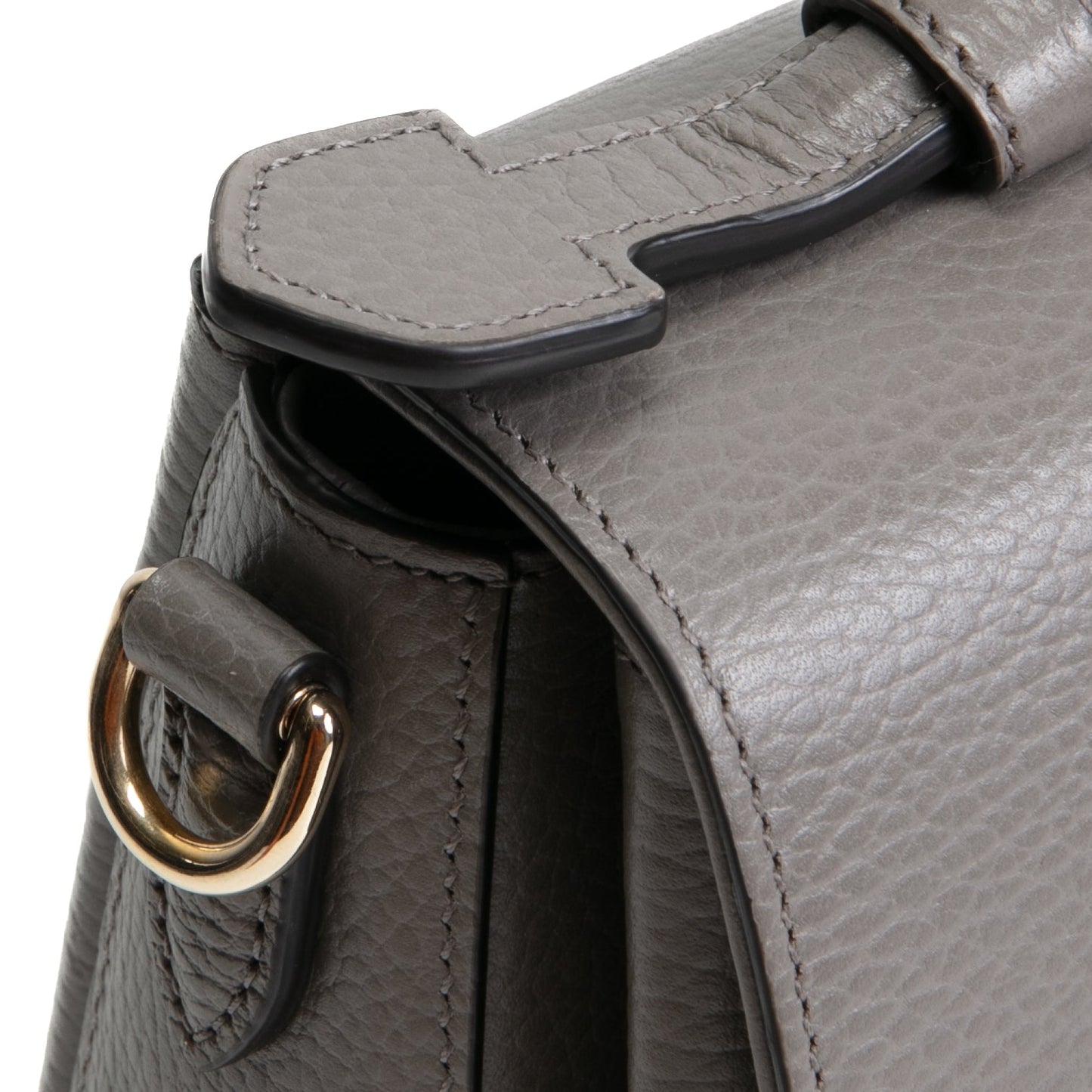 GUCCI Dollar Calfskin Small Interlocking G Top Handle Bag- Grey