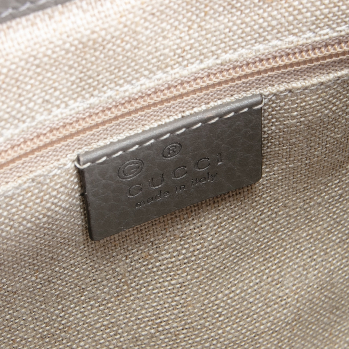 GUCCI Dollar Calfskin Small Interlocking G Top Handle Bag- Grey