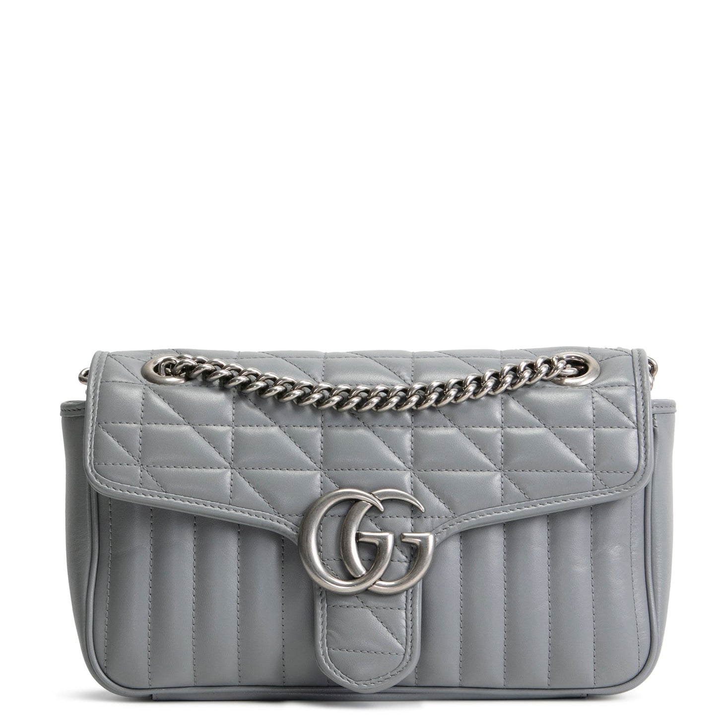 GUCCI Aria Marmont Matelasse Small Shoulder Bag - Grey