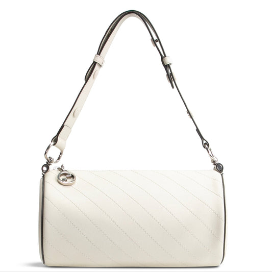 GUCCI Small Blondie Barrel Shoulder Bag- White