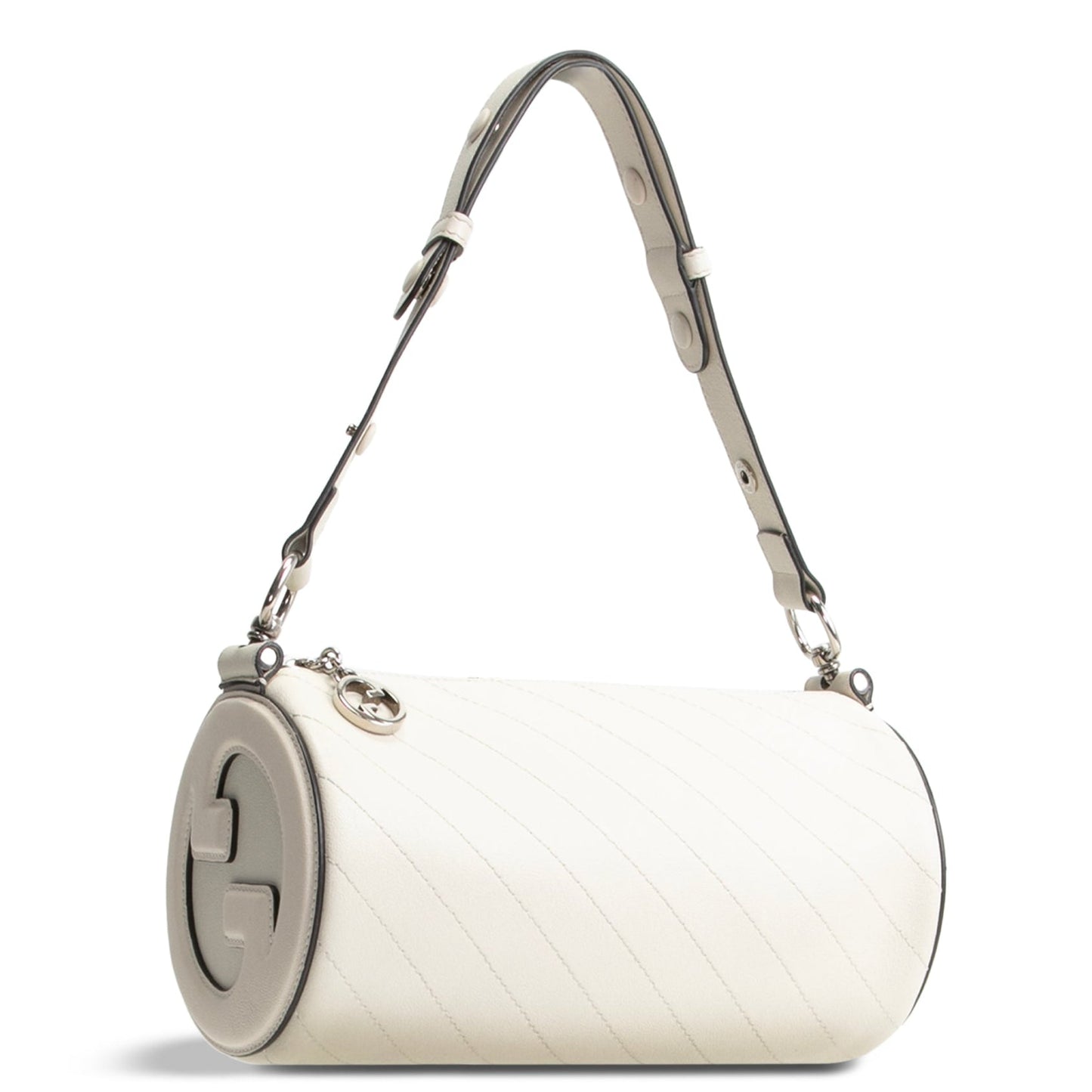 GUCCI Small Blondie Barrel Shoulder Bag- White