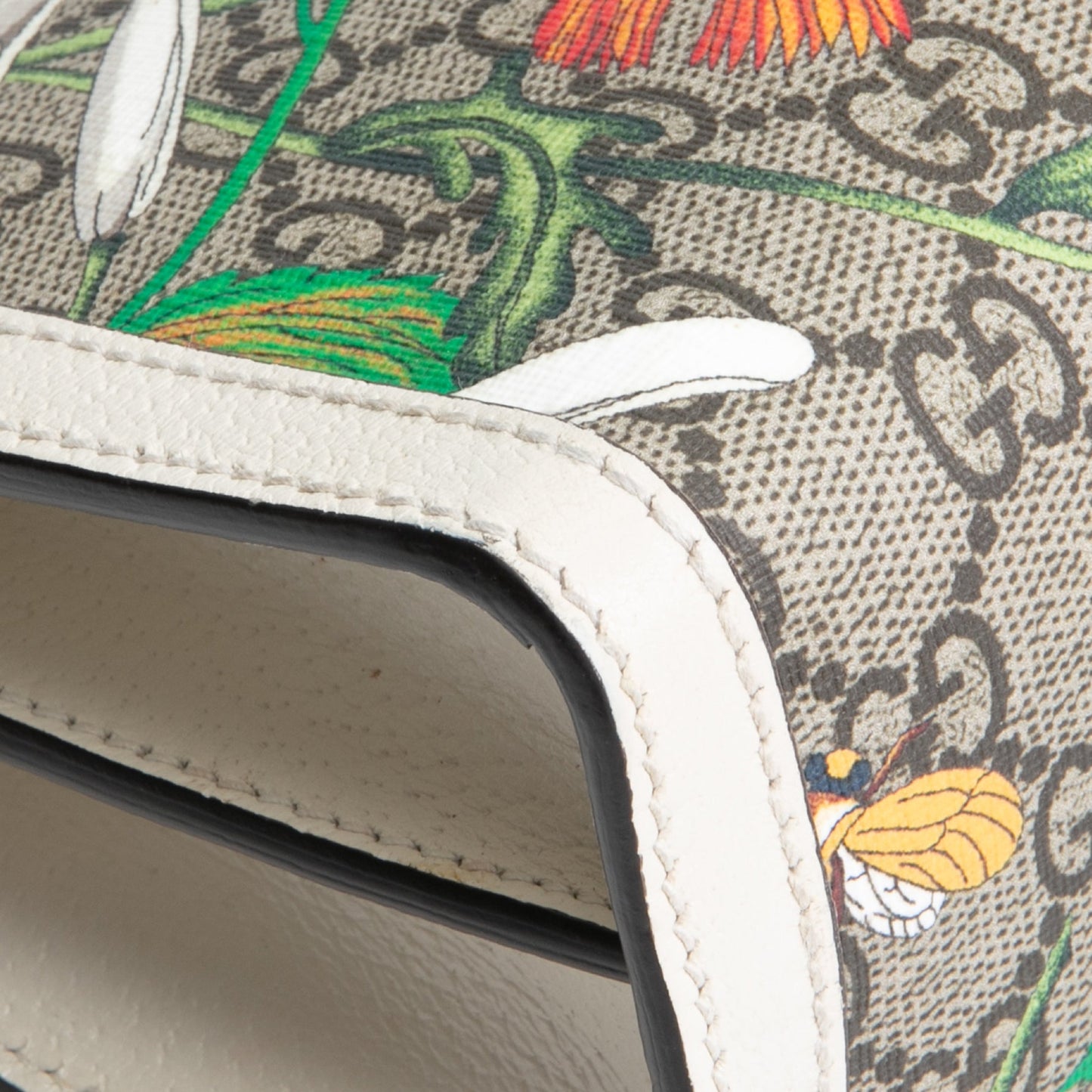 GUCCI Ophidia Floral GG Supreme Chain Shoulder Bag- White OUTLET FINAL SALE