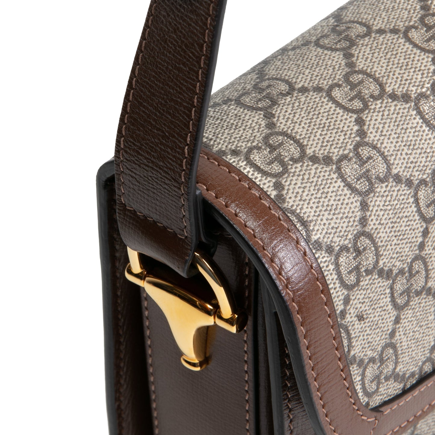 GUCCI 1955 Horsebit Medium Shoulder Bag GG Supreme- Brown