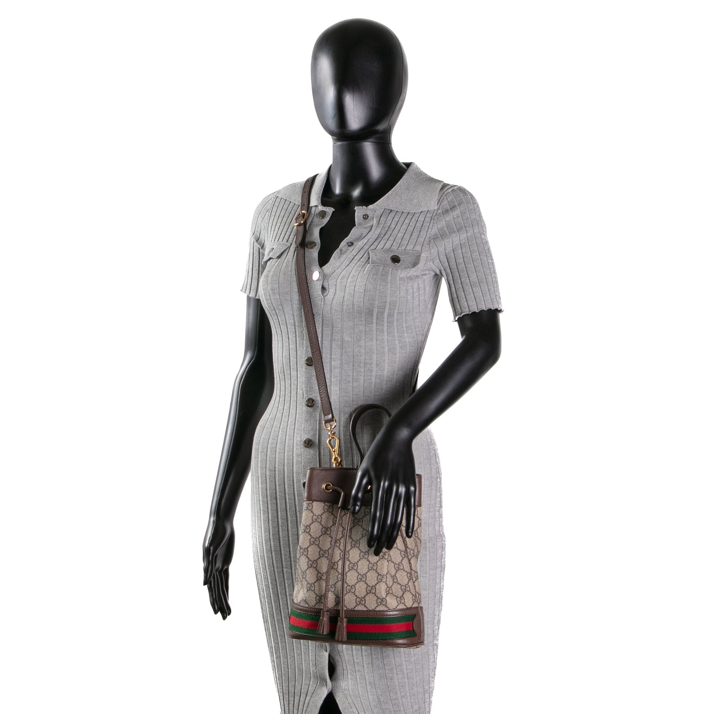 GUCCI GG Supreme Ophidia Bucket Bag