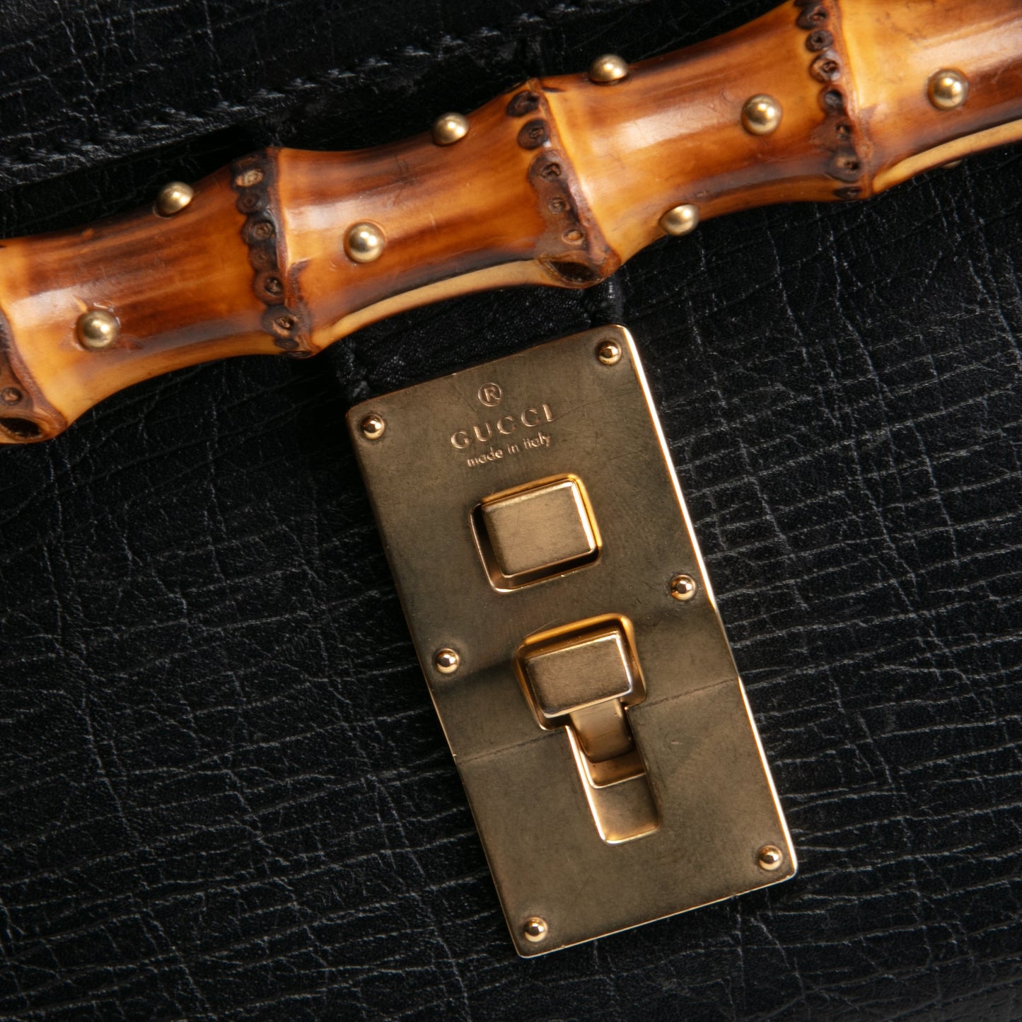 GUCCI Medium Bamboo Bullet Bag - Black
