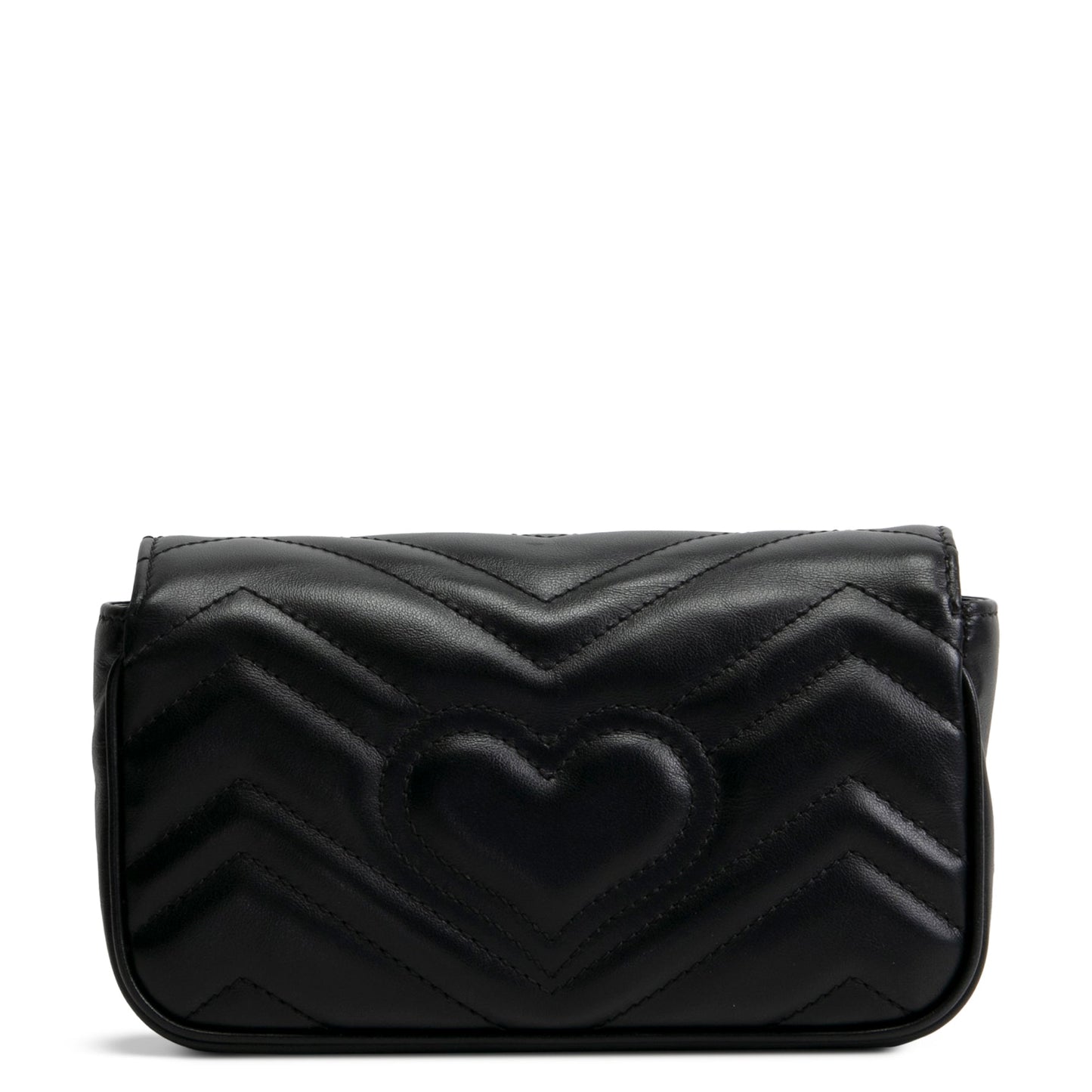 GUCCI Leather Marmont GG Super Mini - Black