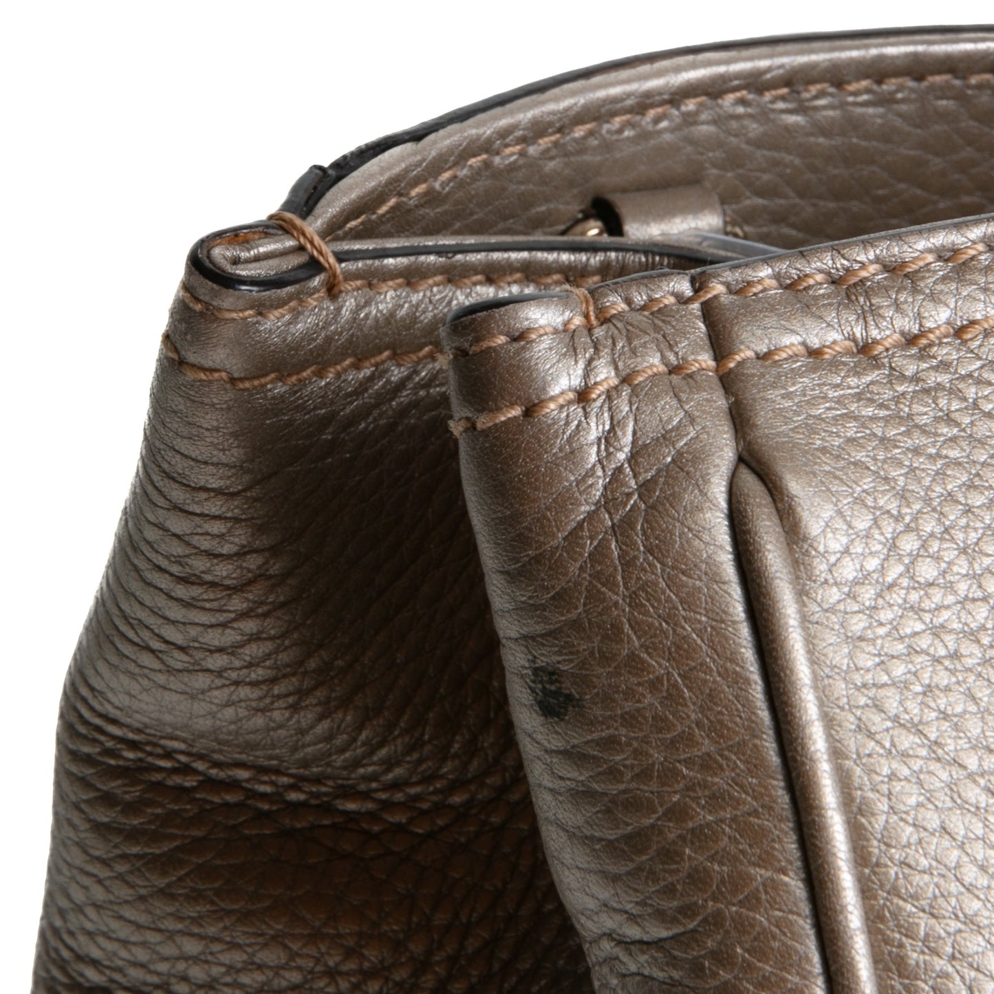 GUCCI Bamboo Shopper Tote - Metallic Pewter