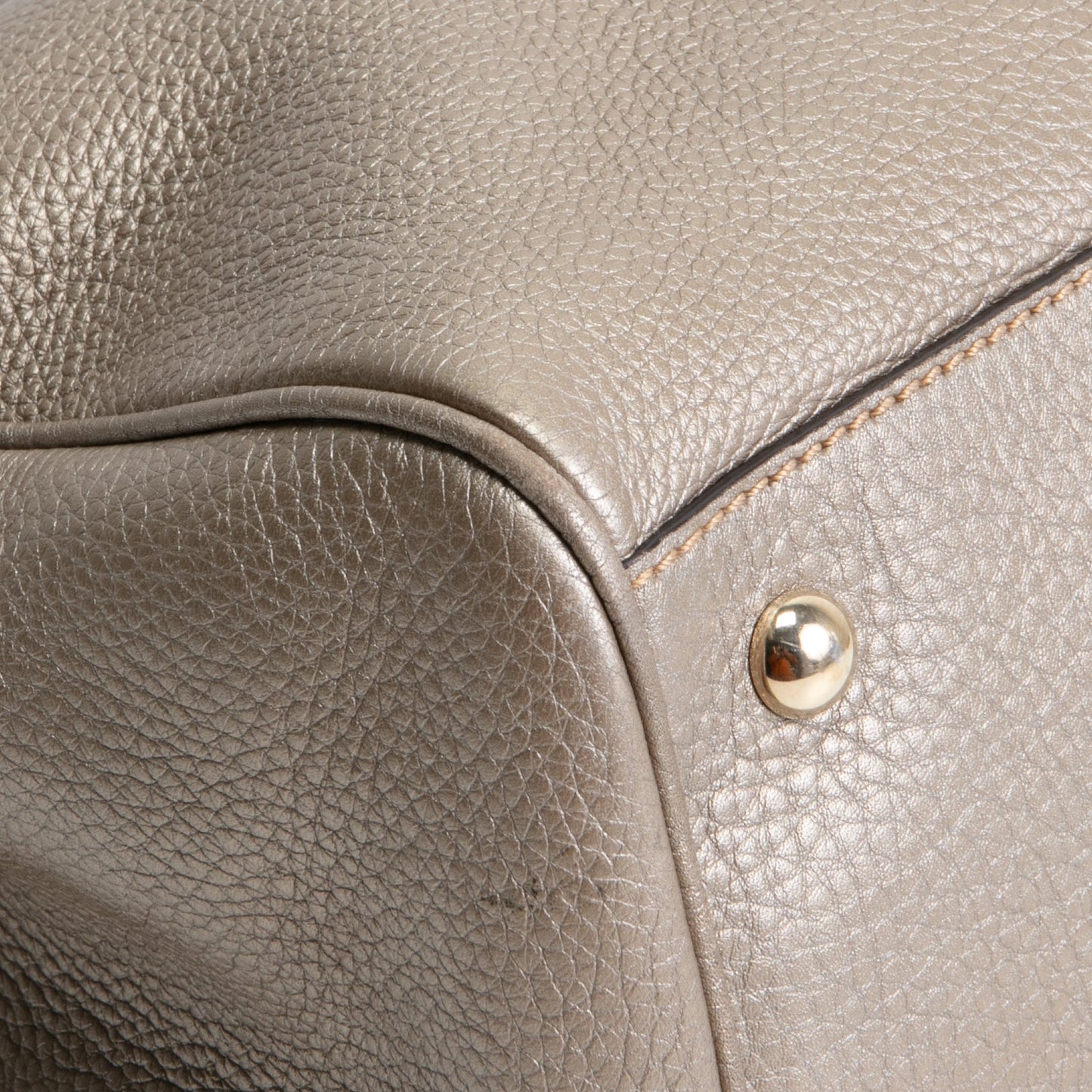 GUCCI Bamboo Shopper Tote - Metallic Pewter