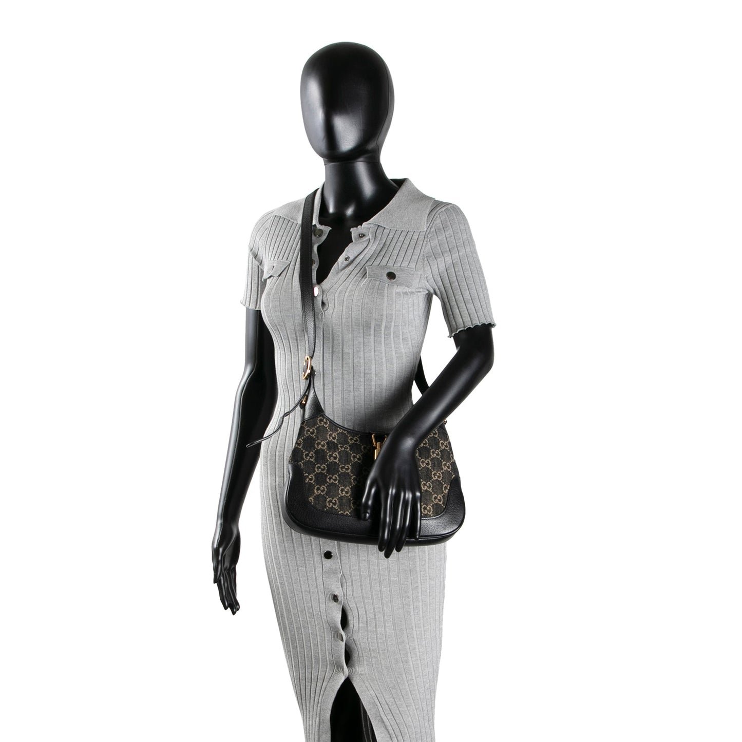 GUCCI Jackie 1961 GG Denim Small- Black