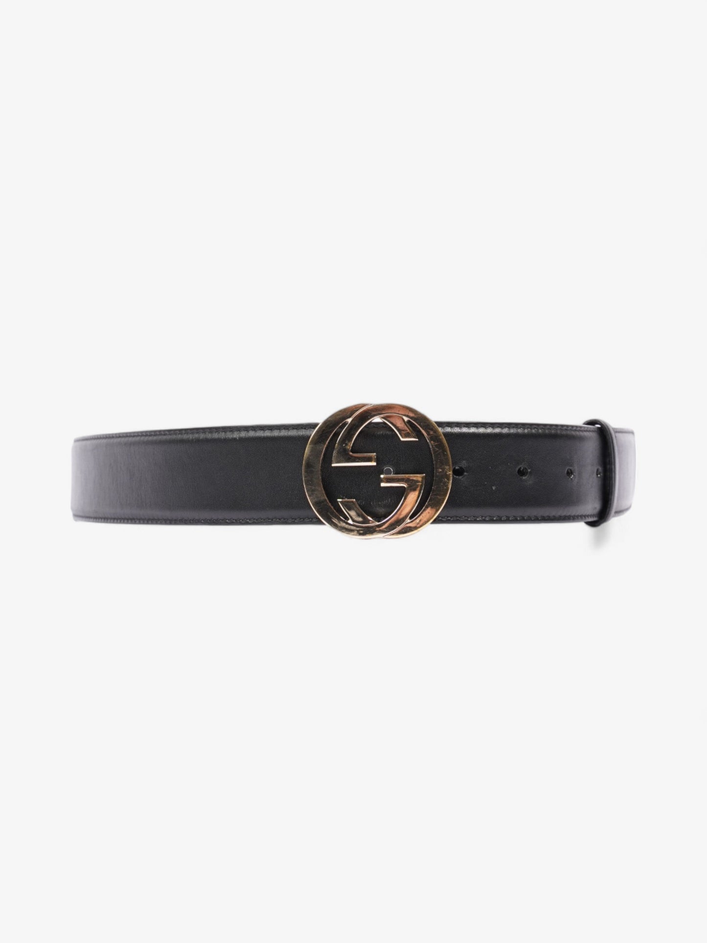 Gucci Interlocking G Belt Black Leather 100cm 40"