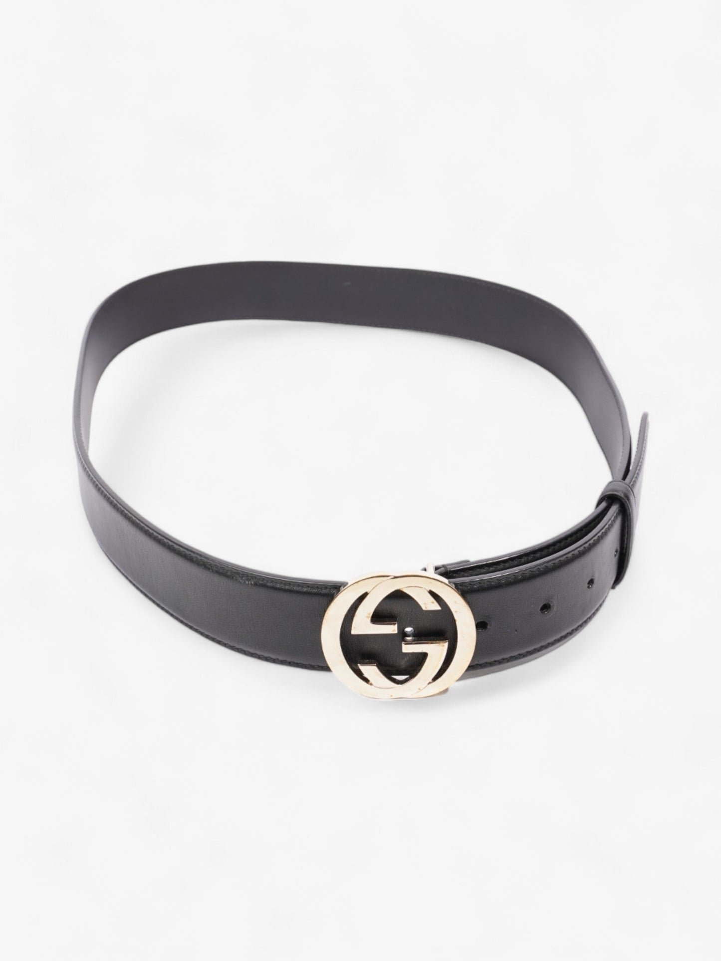 Gucci Interlocking G Belt Black Leather 100cm 40"